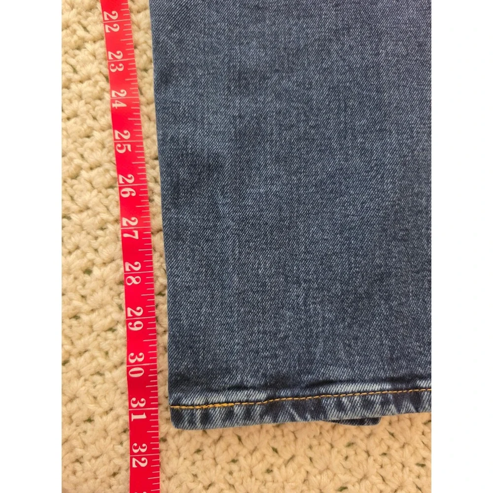 Levis 502 Taper Jeans Mens 34x31.5 Dark Blue Excellent Regular Taper Fit Denim - Picture 4 of 6